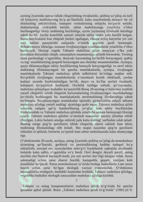 Qoriqxonalarning ahamiyati 7