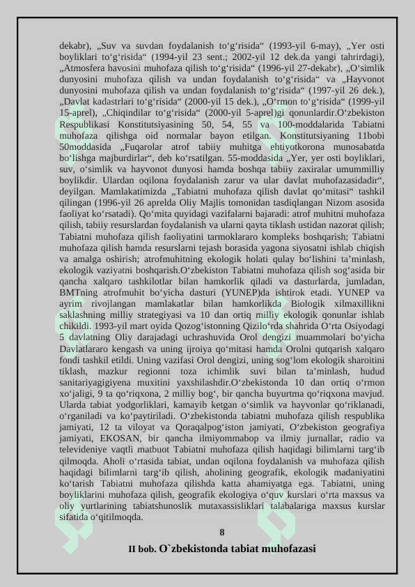 Qoriqxonalarning ahamiyati 8