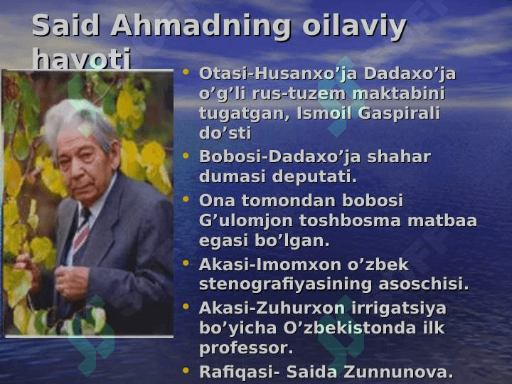 Said Ahmadning hayoti va ijodi (TAQDIMOT) 5