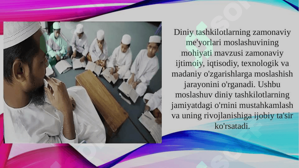 Diniy tashkilotlarning zamonaviy me'yorlari moslashuvining mohiyati 2