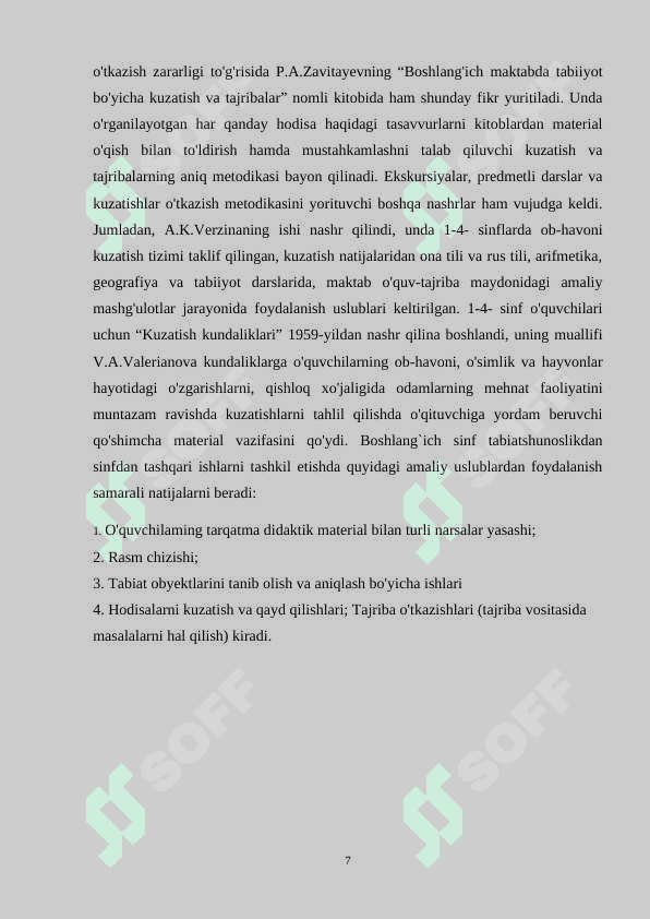 Boshlangʻich sinflarda sinfdan tashqari mashgʻulotlarni takomillashtirish metodikasi 7