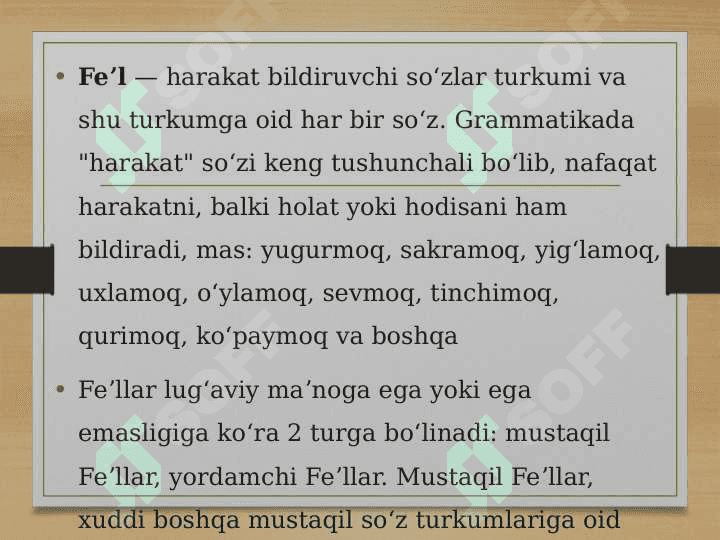 Fe’l va ravish soʻz turkumiga xos kategoriyalar 2