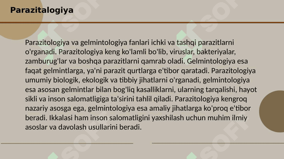 Gelmintologiya uning maqsadi va vazifalari 4