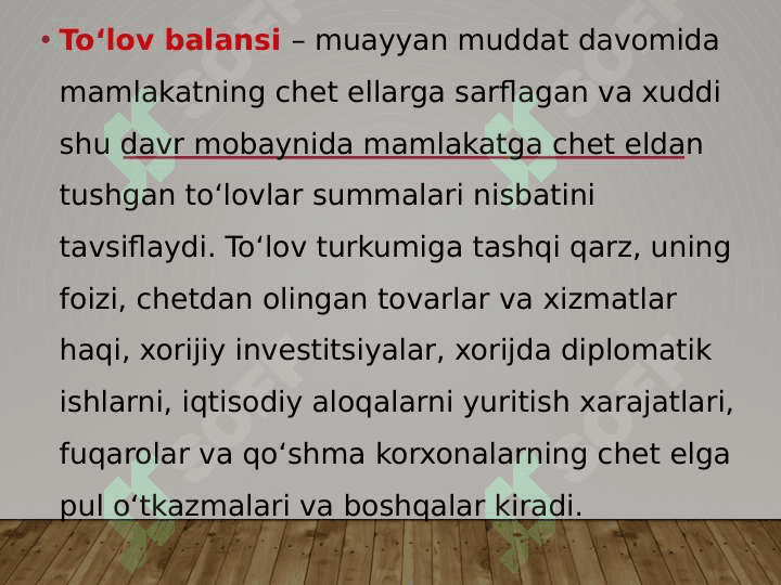 To‘lov balansiga ta’sir etuvchi omillar 2
