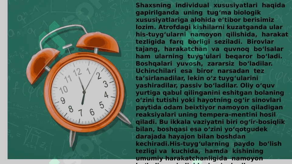 Individual Shaxs xususiyatlari 3