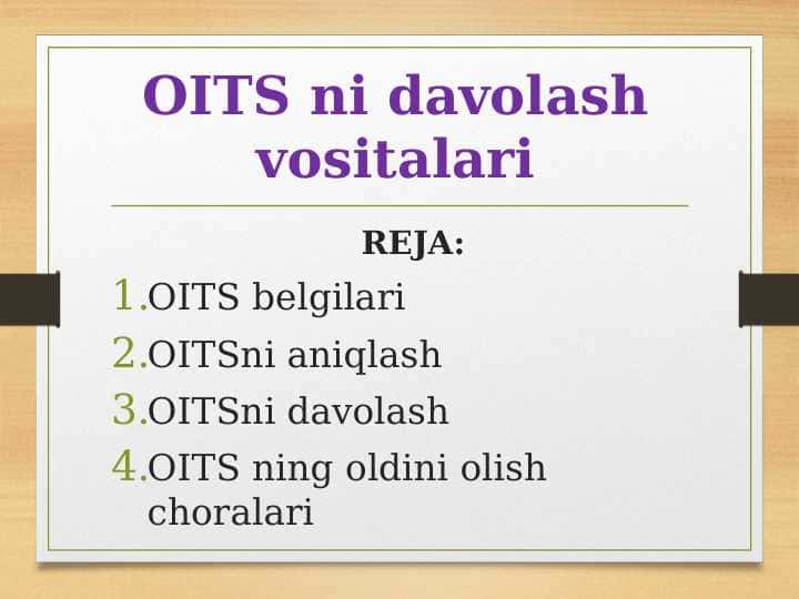 OITS ni davolash vositalari