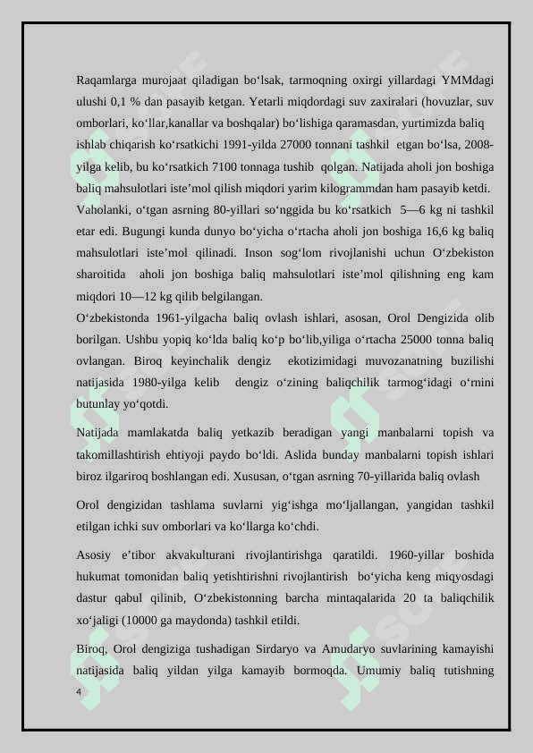Baliqchilik, uning iqtisodiy  ahamiyati 4