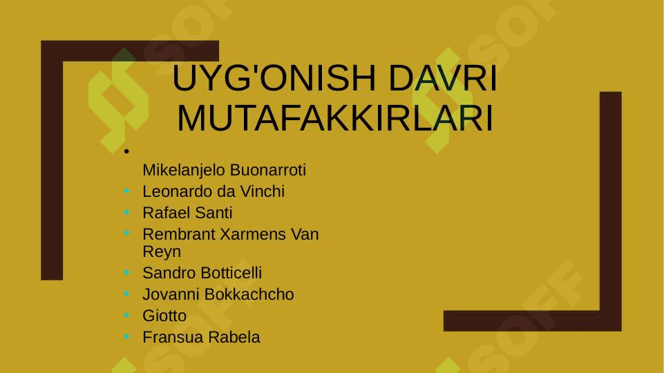 Uyg'onish davri madaniyati 2