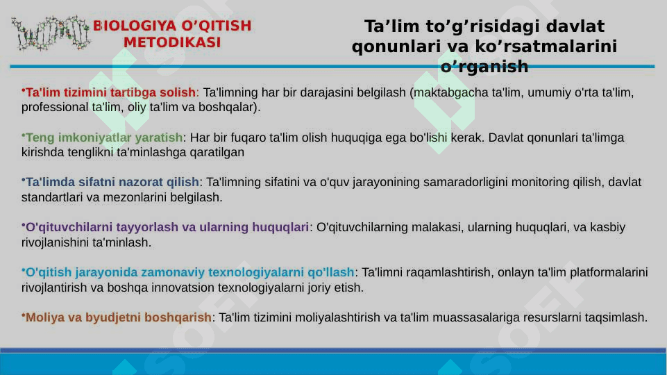 Ta’lim to’g’risidagi davlat qonunlarini va ko’rsatmalarini o’rganish 4