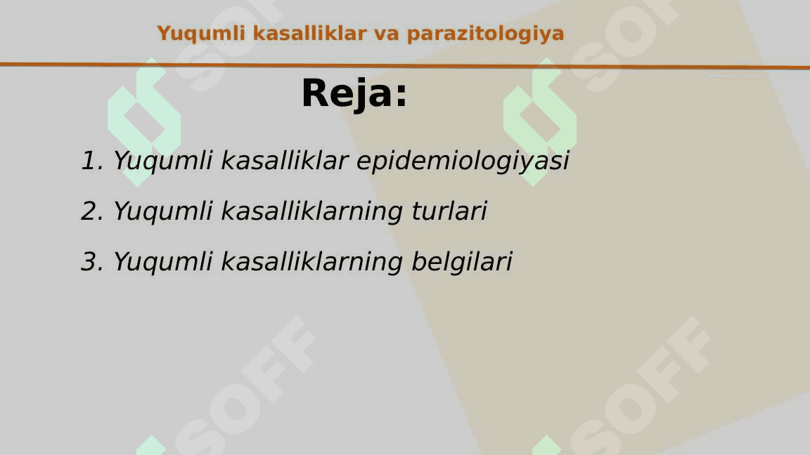 Yuqumli kasalliklarning xususiyatlari 2