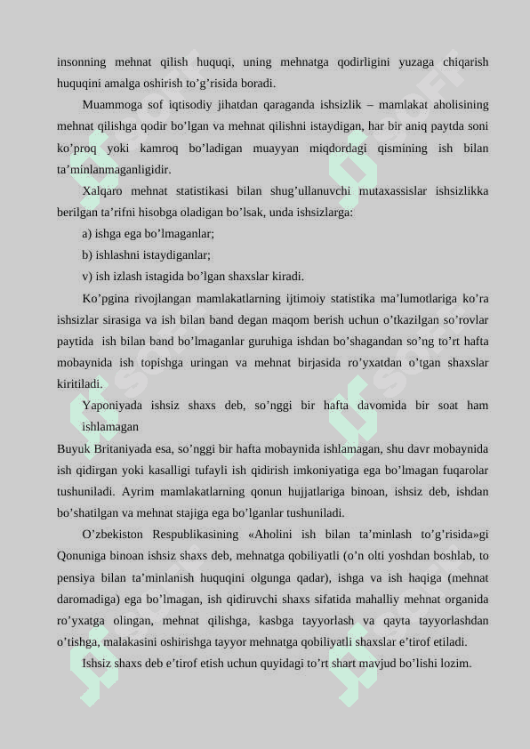 Ishsizlik kelib chiqish sabablari va nomoyon bo'lish shakillar 6