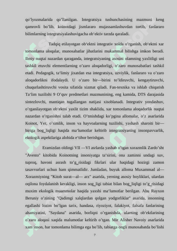 Texnologiya taʼlim va tarbiyasida integratsiyalashgan metodlarni qoʻllash 7