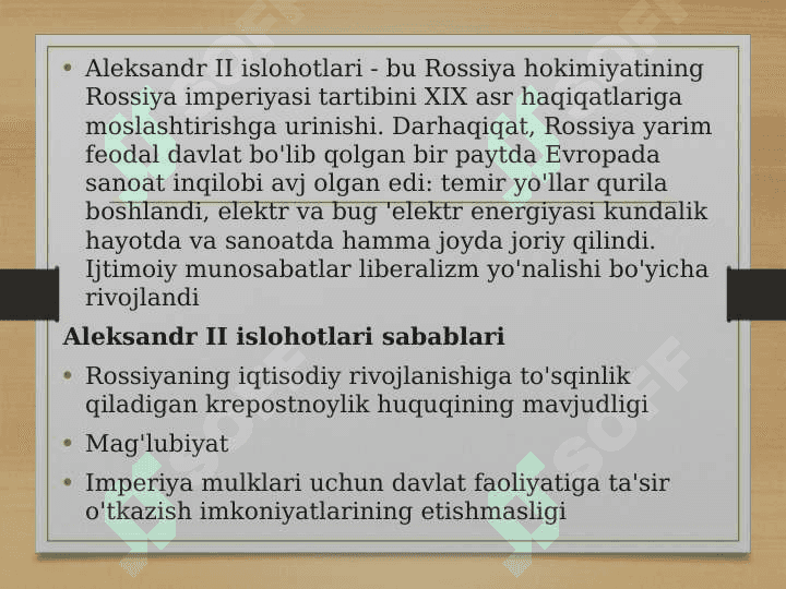 Aleksand II islohotlari 2