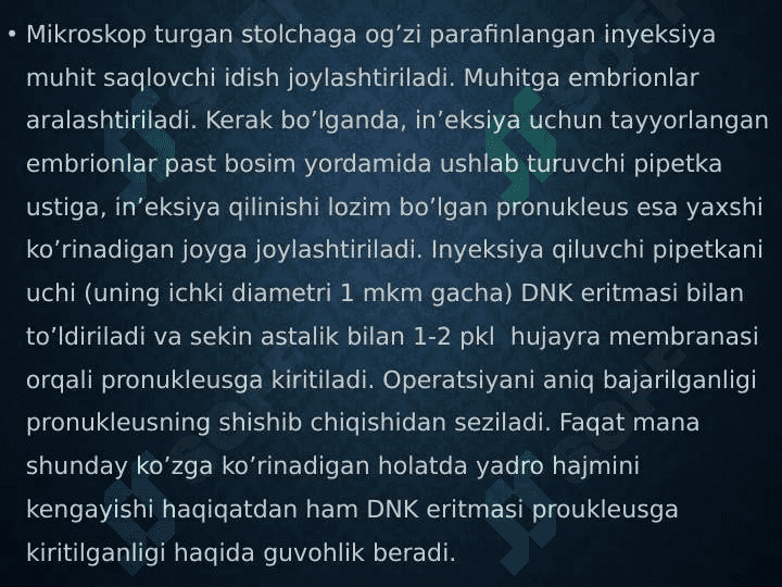 Transgen hayvonlar yaratish usullarini o'rganish 3