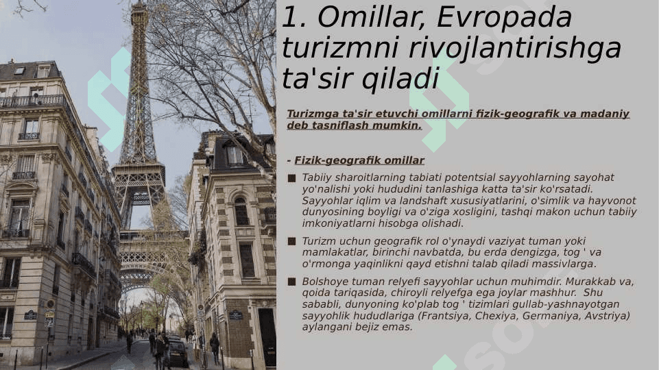 Yevropa mamlakatlarida rivojlanayotgan turizm 4