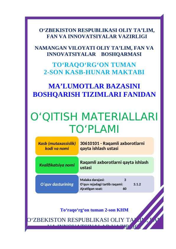O'qitish materiallari to‘plami
