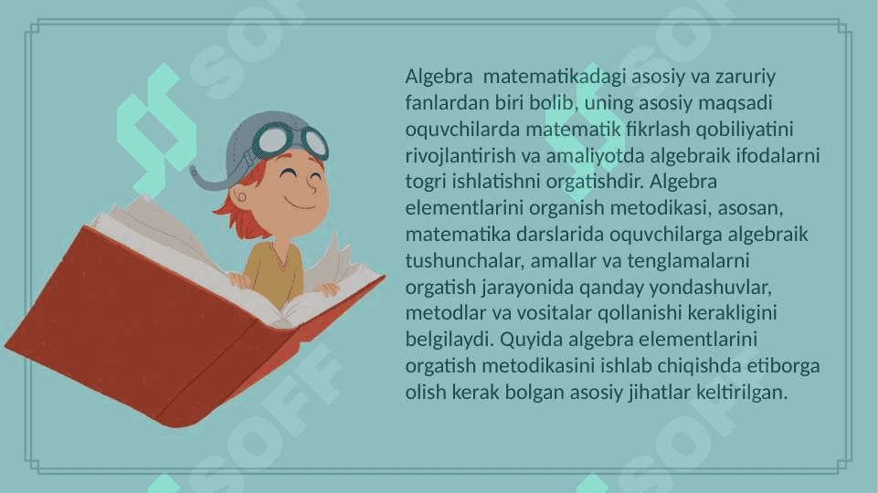 Algebra elementlarini oʽrgatish metodikas 2