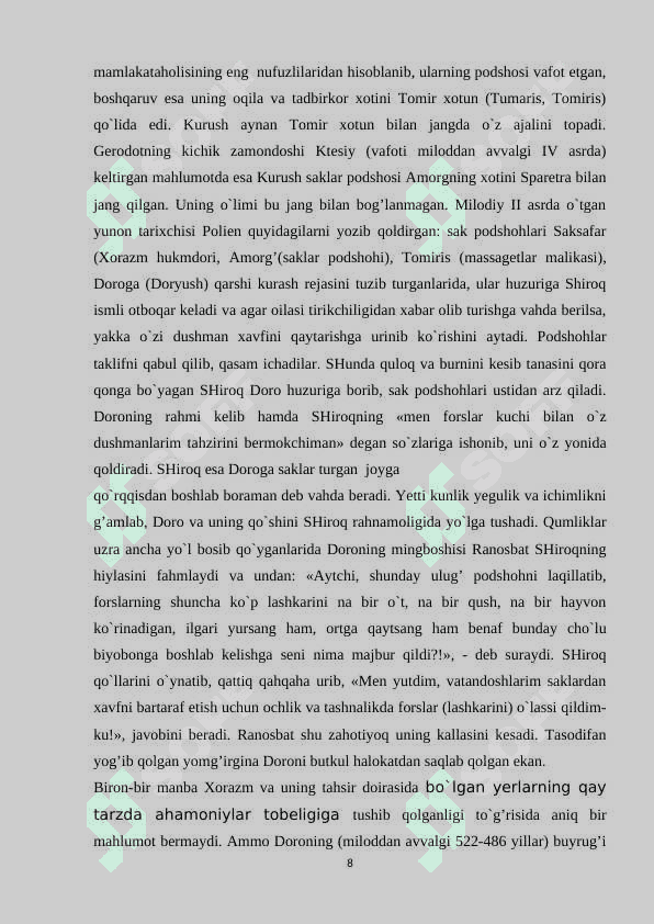 Qadimgi o’rta osiyo davlatlari 8
