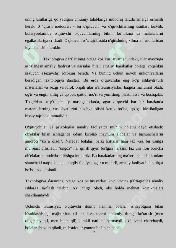 Texnologiyani oʻqitishning didaktik tamoyillari 7