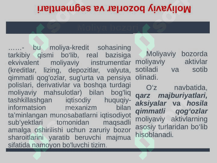 Moliyaviy tashkilotlar va moliyaviy infratuzilma 4