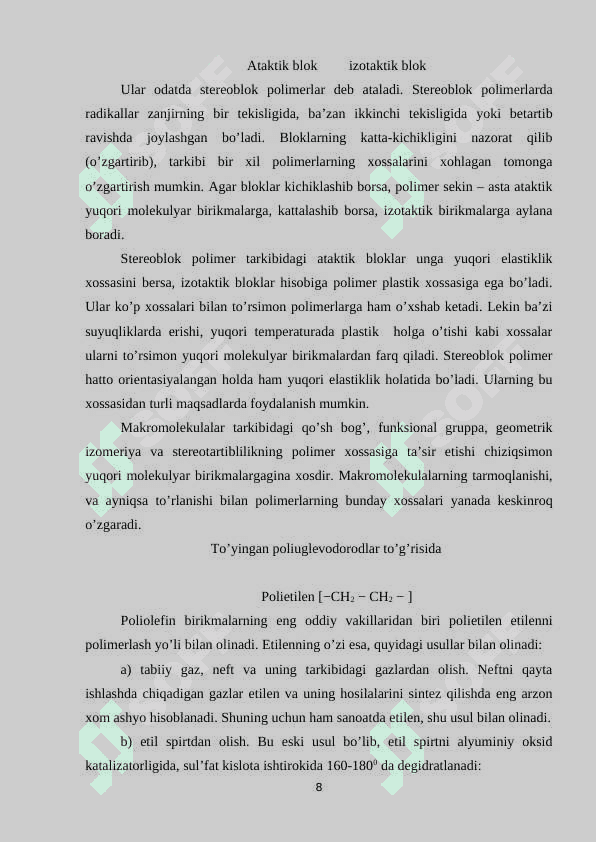 Polimerlarning mexanik mustahkamligi, sudraluvchanligi va uzoq muddatligi 8