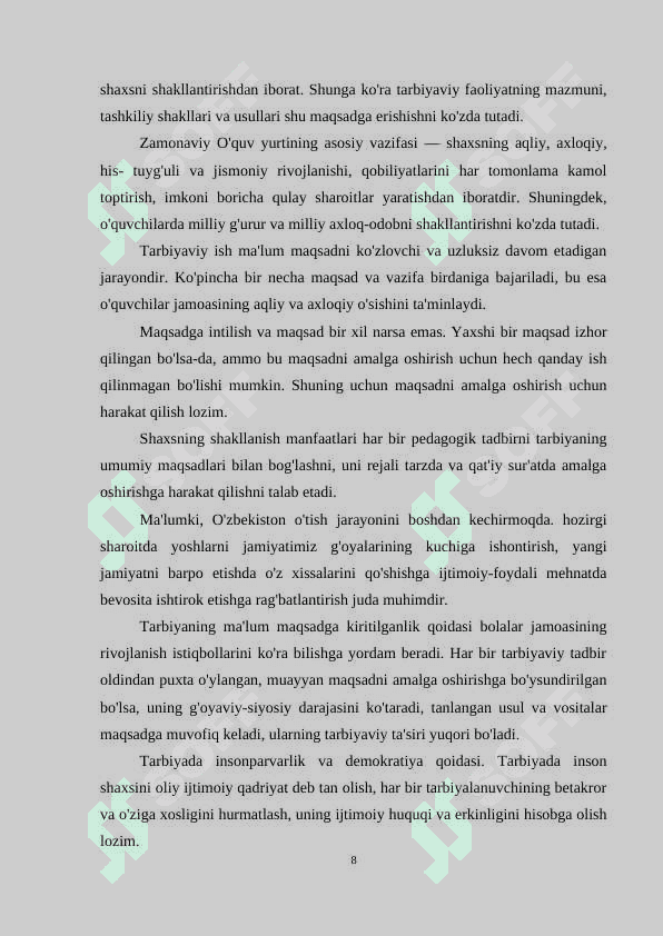 MAKTABGACHA YOSHDAGI BOLALARNI TARBIYALASHNING MAZMUN VA METODLARI 8