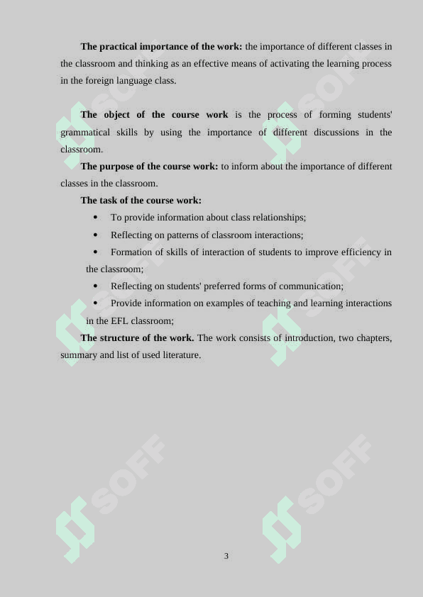 THE IMPORTANCE OF INTERACTION PATTERNS IN CLASSROOM LANGUAGE LEARNING 3