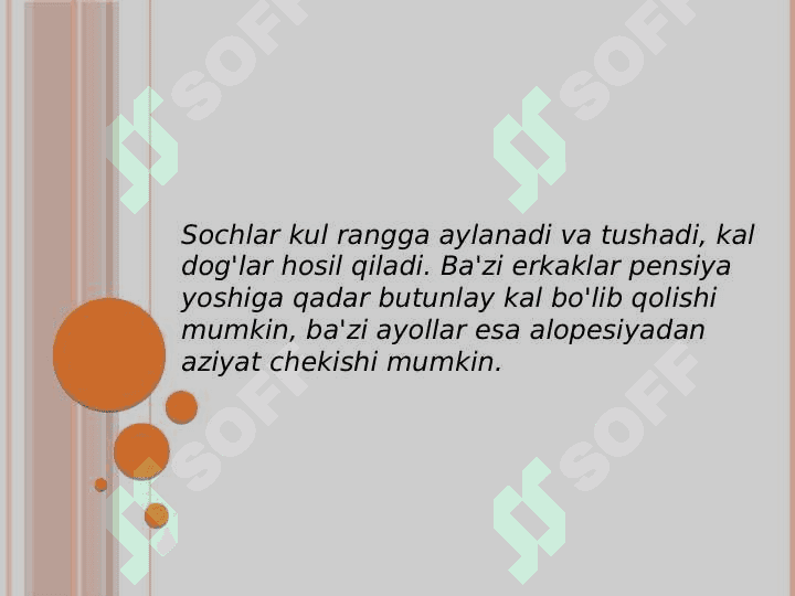Keksa bemor. Keksa organizmning fiziologik xususiyatlari. Krizis xolatda boʻlgan bemorga maslahat berish. Yo'qotish, bemor xolatini o'ziga xosligi 5