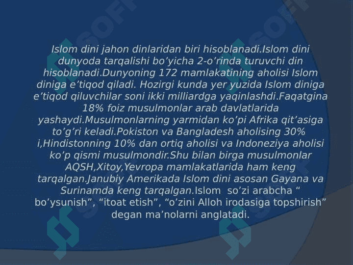 Islom ta'limoti
asoslari 2