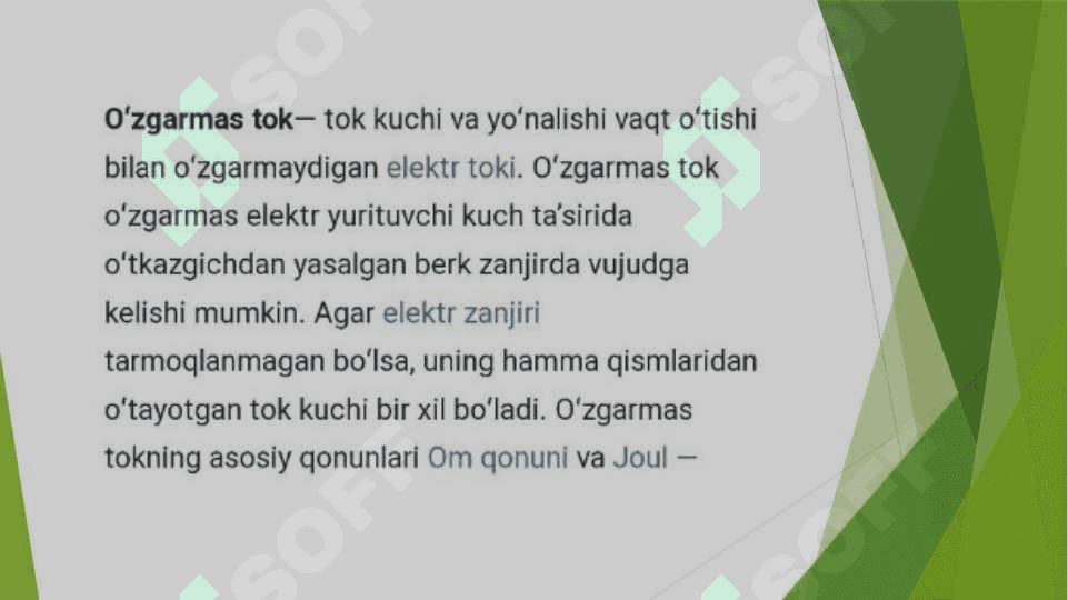 O'zgarmas elektr to'ki qonunlari 3