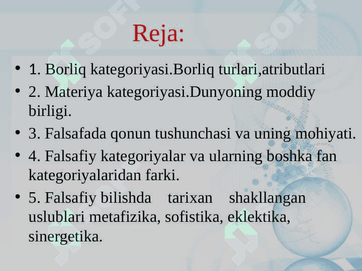 Borliq (ontologiya) va rivojlanish falsafasi 2
