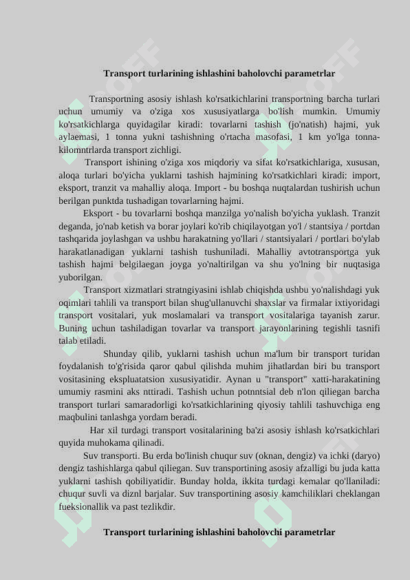 Xalqaro transport tashuvlarida transport vositasini tanlashni o'ziga xos xususiyatlari 2