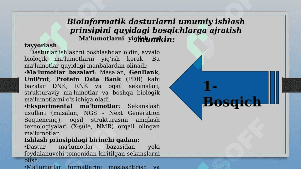 Bioinformatik dasturlar va ularning ishlash prinspi 7