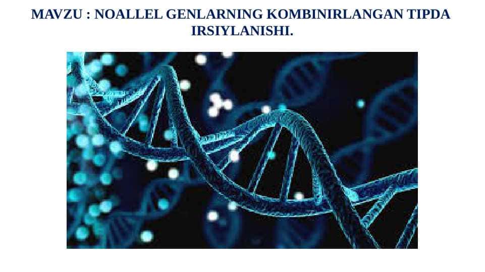 Noallel genlarning kombinirlangan tipda  Irsiylanishi