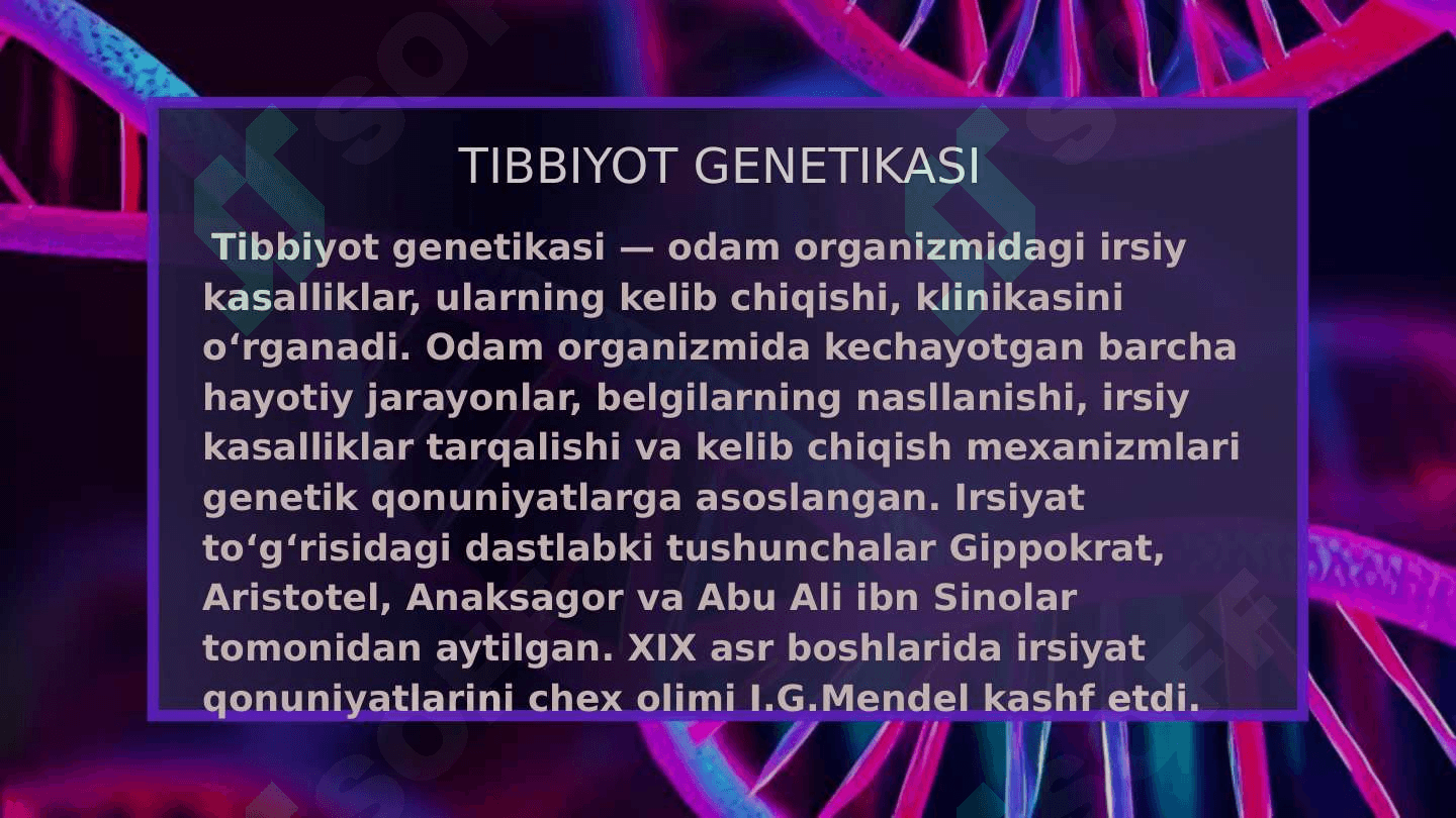 Tibbiyot genetikasi sohasidagi yutuqlar va muammolar istiqbollari 3