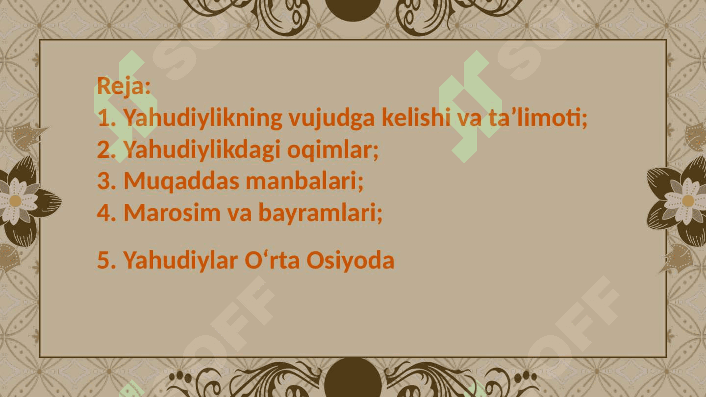 Yahudiylik ta'limoti, an'ana va marosimlari 2