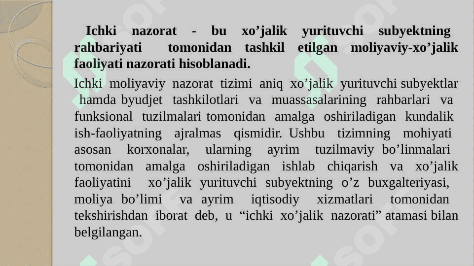 Korxonalarda ichki moliyaviy nazoratni tashkil etish 3