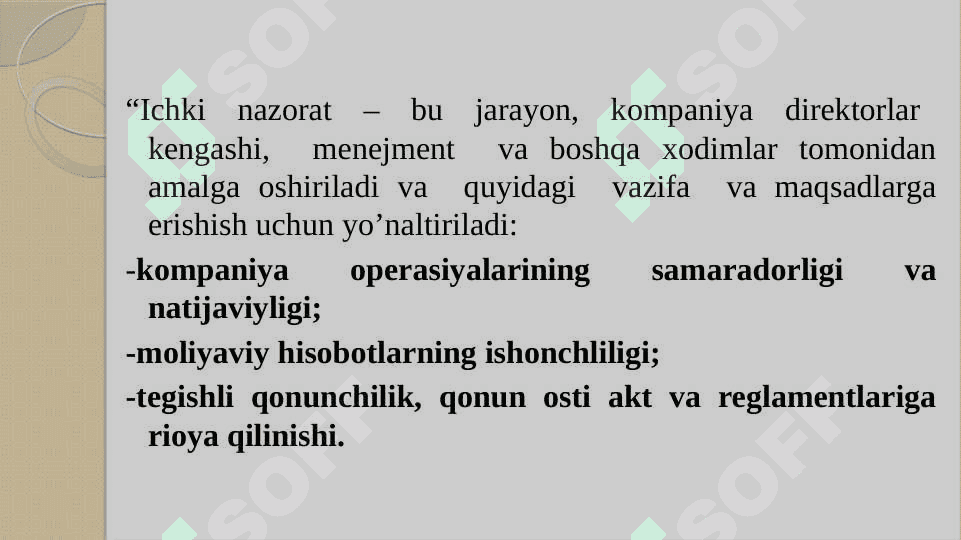 Korxonalarda ichki moliyaviy nazoratni tashkil etish 4