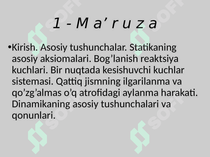 MUHANDISLIK MEXANIKASI 3