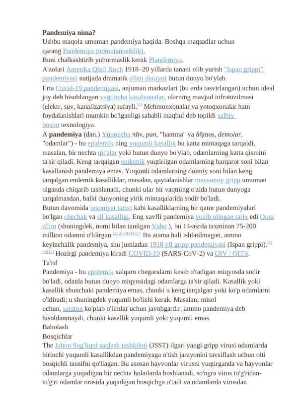 Pandemiya nima?