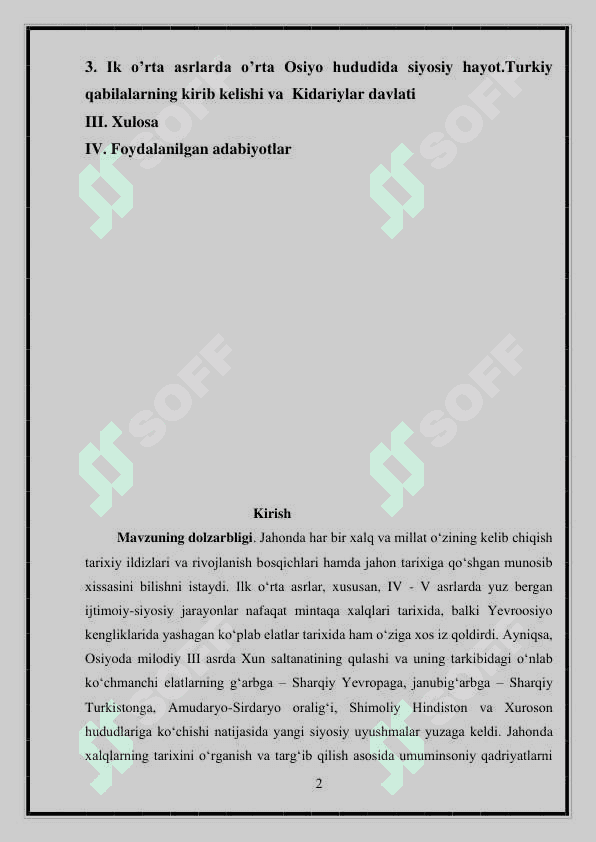 O‘rta Osiyoga Tohar Kidariylarning kirib kelishi. 2