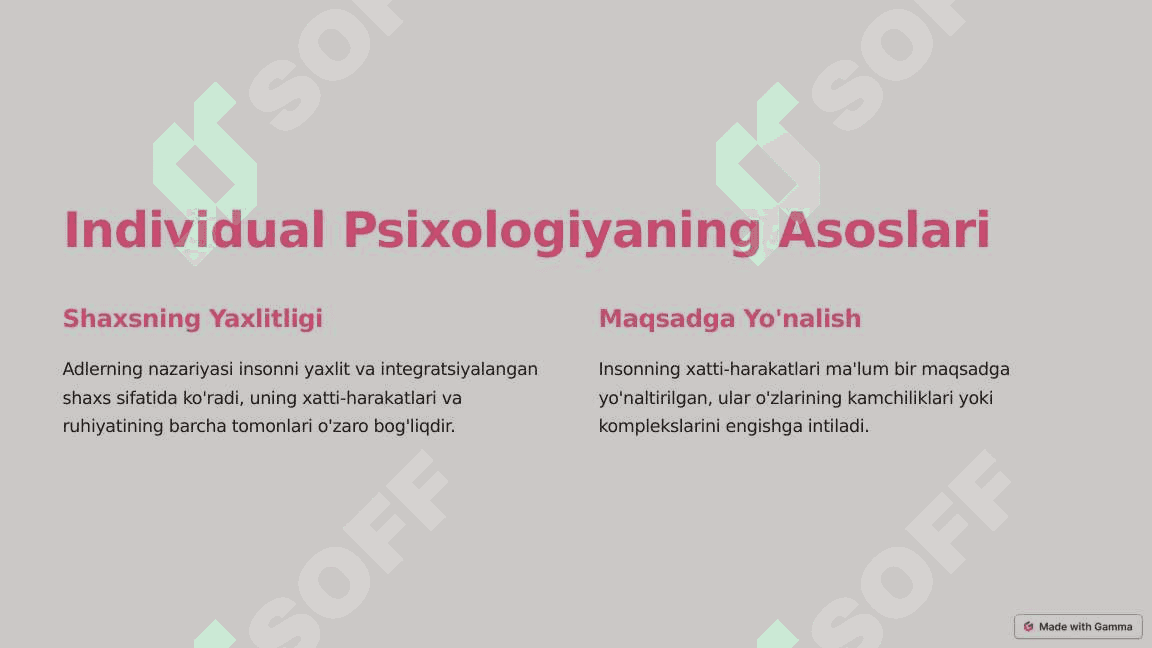 Alfred Adlerning Individual Nazariyasi 2