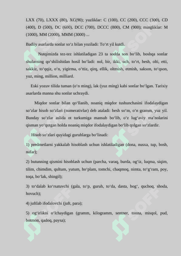 Kurs ishi sonning morfologik xususiyatlari 8