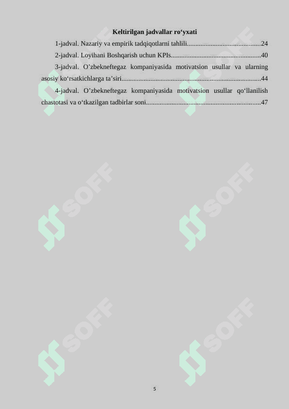 LOYIHA JAMOASINI SAMARADORLIGINI TA’MINLASH MASALALARI 5