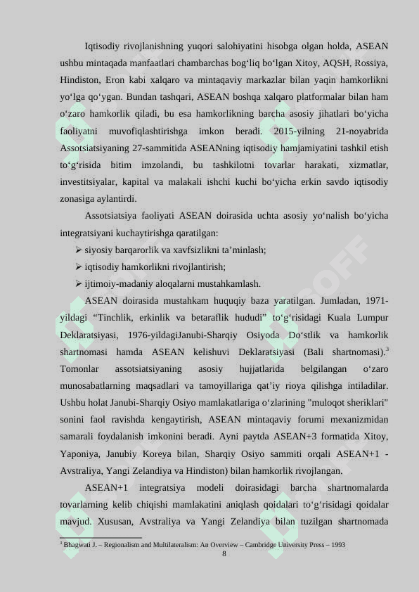 Osiyo va Afrika mamlakatlarida integratsion jarayonlar 8