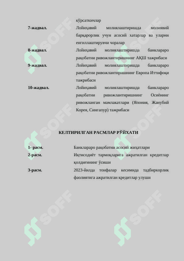 ЛОЙИҲАВИЙ МОЛИЯЛАШТИРИШДА БАНКЛАРАРО РАҚОБАТНИ РИВОЖЛАНТИРИШ ЙЎЛЛАРИЛОЙИҲАВИЙ МОЛИЯЛАШТИРИШДА БАНКЛАРАРО РАҚОБАТНИ РИВОЖЛАНТИРИШ ЙЎЛЛАРИ 5