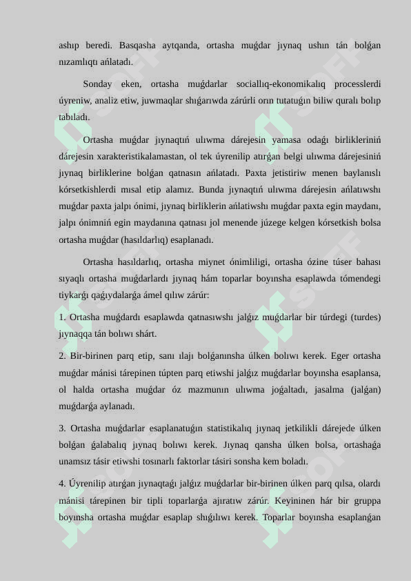 Arifmetik ortasha muģdarlar 4