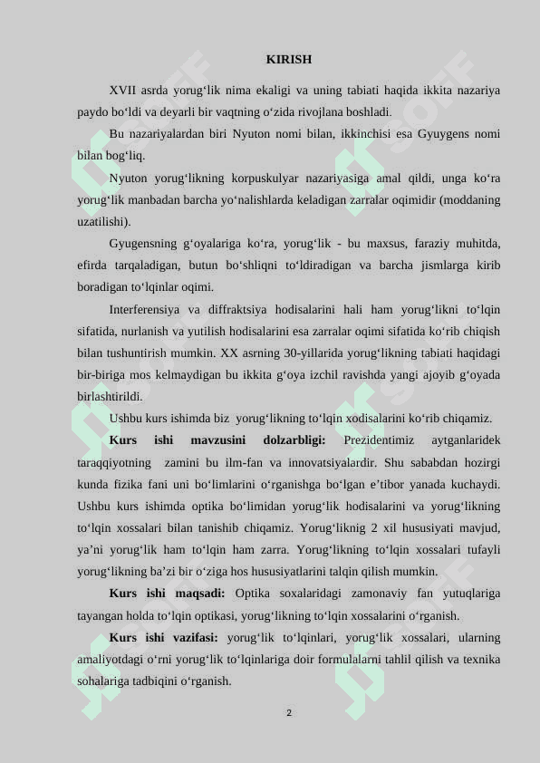 TO'LQIN OPTIKASI. YORUG'LIKNING TO'LQIN XOSSALARI 2