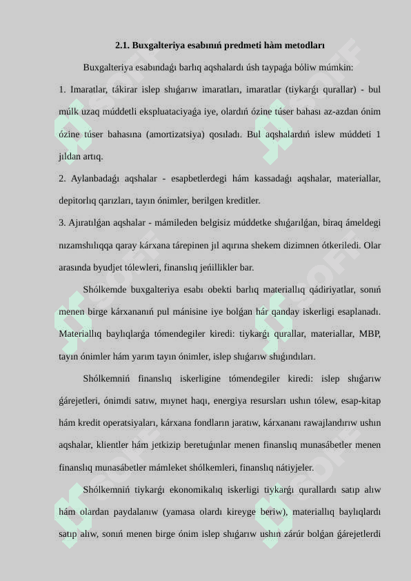 Audit Pánniń predmeti, obekti hàm metodları 3