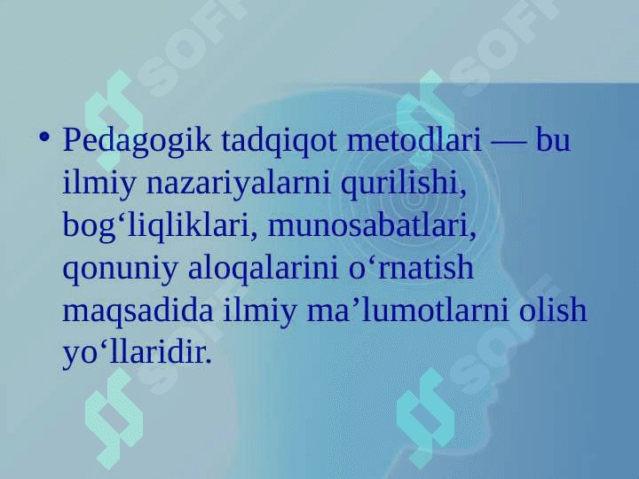 Pedagogikaning ilmiy-tadqiqot metodlari. 4